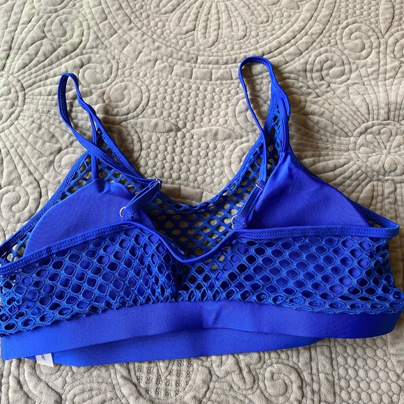 Blue Mesh Overlay Bikini - Picture 4 of 7